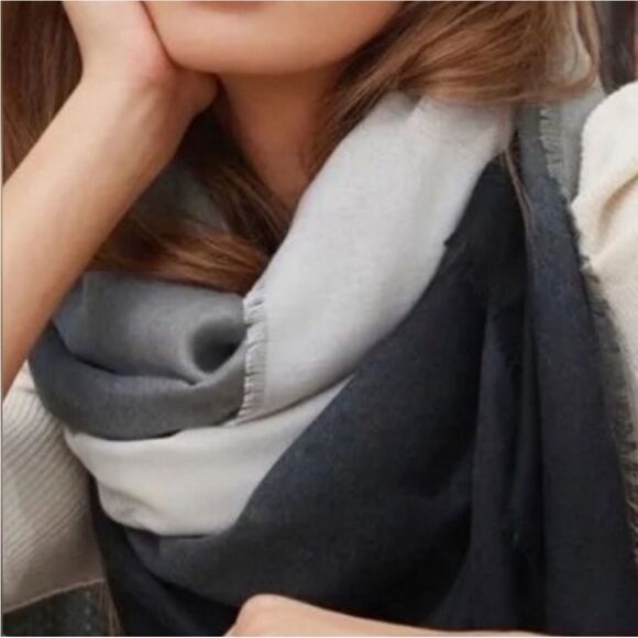 Carly Cushnie Scarf Ombre Print Black Gray and Cream - Picture 4 of 16